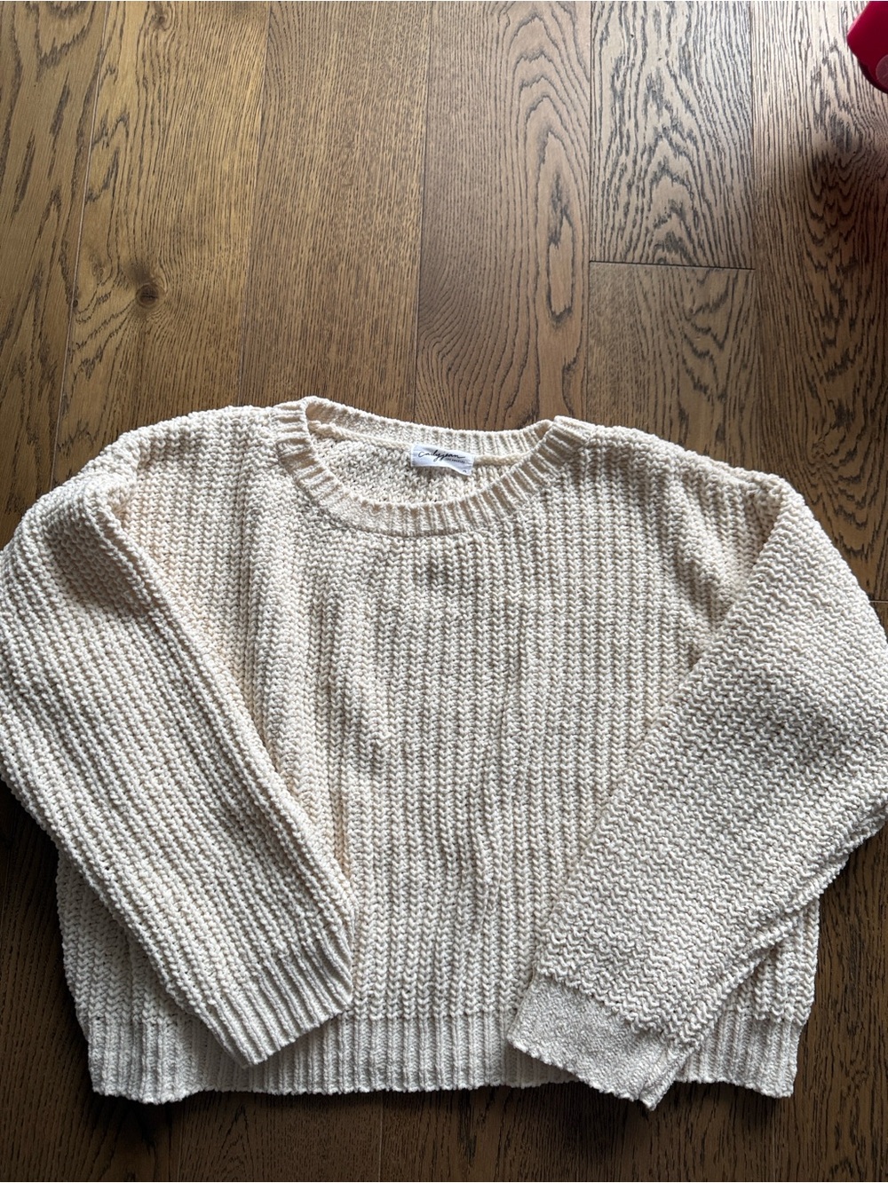 Carly Jean Los Angeles Cream Chunky Crewneck Sweater